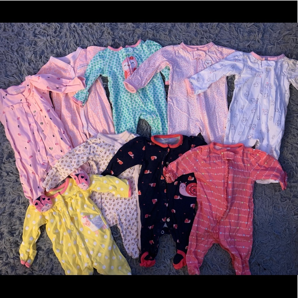 Newborn Girls Footie sleeper lot